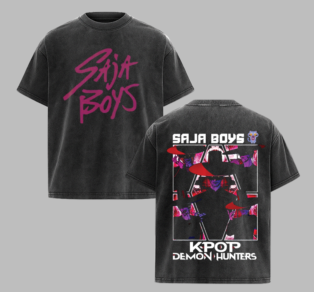 Saja Boys VRS Kpop Demon Hunter Vintage Washed Tee [KPX]